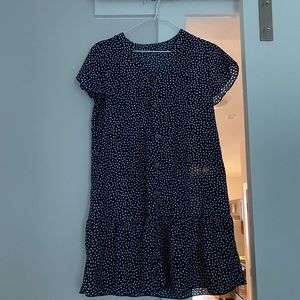 Navy Polk-a-dot Shift Dress, S